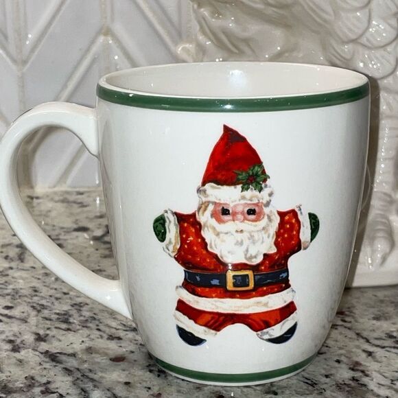 Set of 2 Traditions Holiday Celebrations by Christopher Radko Santa Cup/Mug - Picture 5 of 7